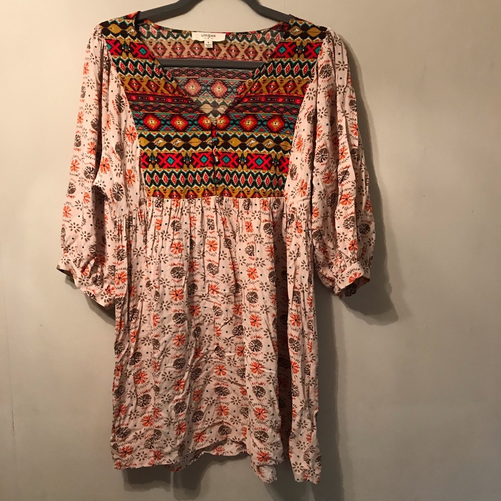 Umgee Tribal Print Boho Tunic Size Medium
